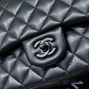 Chanel Lambskin Quilted Jumbo Double Flap So Black 25.5x15.5x6.5cm - 4