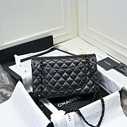 Chanel Lambskin Quilted Jumbo Double Flap So Black 25.5x15.5x6.5cm - 2