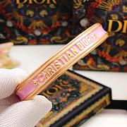 CHRISTIAN DIOR Metal Enamel Code Bangle Bracelet Pink Gold - 4