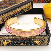 CHRISTIAN DIOR Metal Enamel Code Bangle Bracelet Pink Gold - 2