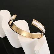 CHRISTIAN DIOR Metal Enamel Code Bangle Bracelet White - 4