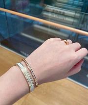 CHRISTIAN DIOR Metal Enamel Code Bangle Bracelet White - 2