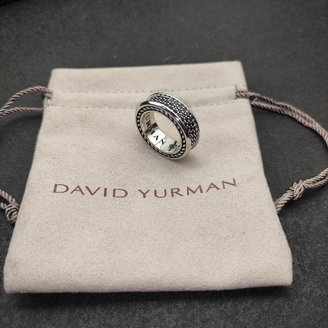 David Yurman Sterling Silver Streamline Two Row Band Diamond Ring (6.5mm) - 1