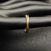David Yurman Crossover Two-Row Ring in Sterling Silver with 14K Yellow Gold, 7.5mm - 3