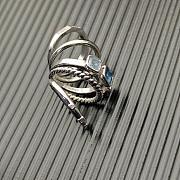 David Yurman Stax Wide Blue Topaz & Diamond Ring - 6