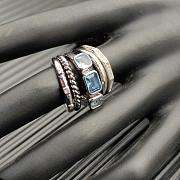 David Yurman Stax Wide Blue Topaz & Diamond Ring - 3
