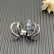 David Yurman Stax Wide Blue Topaz & Diamond Ring - 2