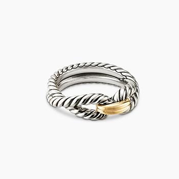 David Yurman 18K Gold and Sterling Silver Cable Loop Ring (7 mm)