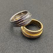 David Yurman Pave Crossover Ring in 18K Yellow Gold with Diamonds - 3