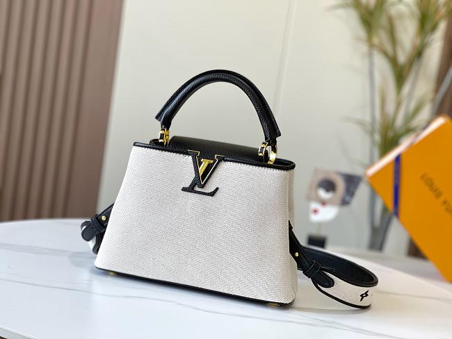Louis Vuitton Canvas Taurillon Capucines MM Black 27x21x10cm - 1