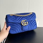 Gucci Velvet Matelasse Small GG marmont bag Cobalt blue 26x15x7cm - 5