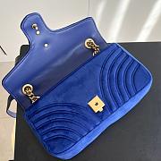 Gucci Velvet Matelasse Small GG marmont bag Cobalt blue 26x15x7cm - 4