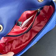Gucci Velvet Matelasse Small GG marmont bag Cobalt blue 26x15x7cm - 3