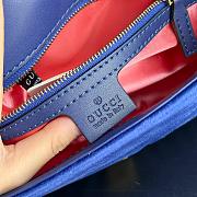 Gucci Velvet Matelasse Small GG marmont bag Cobalt blue 26x15x7cm - 2