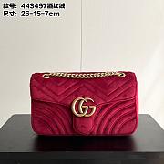 Gucci burgundy velvet Mattresse small GG Mamont handbag 26x5x7cm - 1
