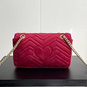 Gucci burgundy velvet Mattresse small GG Mamont handbag 26x5x7cm - 3