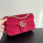 Gucci burgundy velvet Mattresse small GG Mamont handbag 26x5x7cm - 5