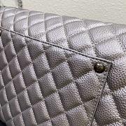 Chanel Metallic Calfskin Quilted XXL Travel Flap Bag Silver 46x14x26 - 3
