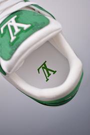 Louis Vuitton LV Trainer Green Monogram Denim White - 6