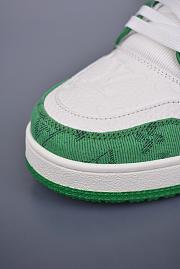 Louis Vuitton LV Trainer Green Monogram Denim White - 3