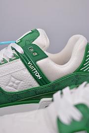 Louis Vuitton LV Trainer Green Monogram Denim White - 2