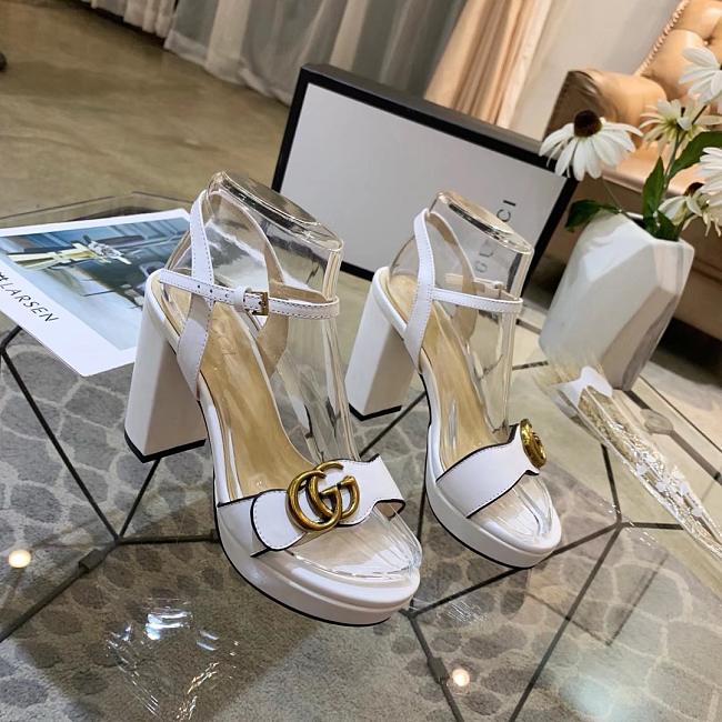GucciMarmont leather sandals White Leather 10cm heel - 1