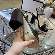 Gucci Marmont leather sandals, black leather 10cm heel. - 4
