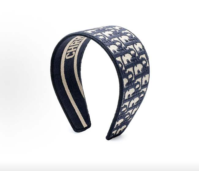 Christian Dior Oblique Headband Blue - 1