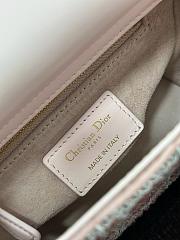 Christian Dior Metallic Calfskin Satin Celestial Bead Embroidery Cannage Mini Lady Dior Rose Des Vents17x15x7 - 4