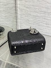 Snakeskin Mini Lady Dior Black 17cm - 3