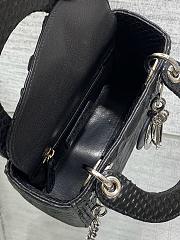 Snakeskin Mini Lady Dior Black 17cm - 4