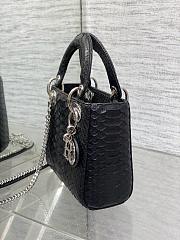 Snakeskin Mini Lady Dior Black 17cm - 5