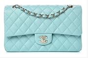 Chanel Caviar Quilted Medium Double Flap Light Blue 25cm - 1