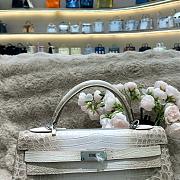 Hermès White Matte Niloticus Crocodile Himalaya Kelly  Retourne 18K White Gold and Diamond Hardware 32cm - 3