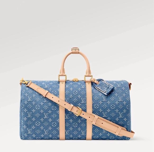 Louis Vuitton Keepall Bandouliere 45 Sky Blue Denim  002 45x27x20cm - 1