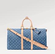 Louis Vuitton Keepall Bandouliere 45 Sky Blue Denim  002 45x27x20cm - 1