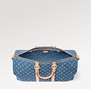 Louis Vuitton Keepall Bandouliere 45 Sky Blue Denim  002 45x27x20cm - 4
