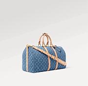 Louis Vuitton Keepall Bandouliere 45 Sky Blue Denim  002 45x27x20cm - 6