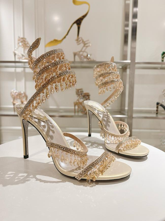 René Caovilla CHANDELIER CHAMPAGNE SANDAL Heel height 9.5cm - 1
