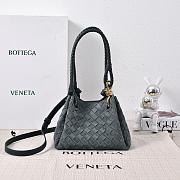 Bottega Veneta  Nappa Intrecciato Small Parachute Shoulder Bag Black 21x17x16.5cm - 1