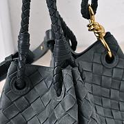 Bottega Veneta  Nappa Intrecciato Small Parachute Shoulder Bag Black 21x17x16.5cm - 4