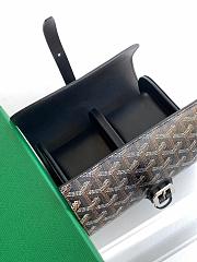 Goyard Black Goyardine Canvas & Clamecy Cowhide Double Travel Watch Case Silver Hardware - 5