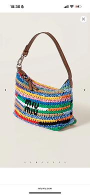 Miumiu Fabric Crochet Pouch Multicolor 14x18.5x10 - 4