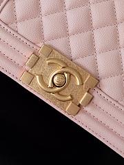 Chanel Boy Medium - Caviar 25CM Quilted Pink Gold Hardware Series 25 - 3