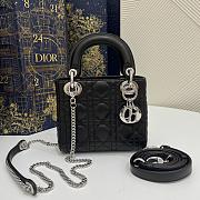 Mini Lady Dior Handbag Black Cannage-patterned lambskin 17x7x15cm - 1