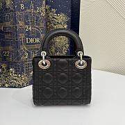 Mini Lady Dior Handbag Black Cannage-patterned lambskin 17x7x15cm - 3
