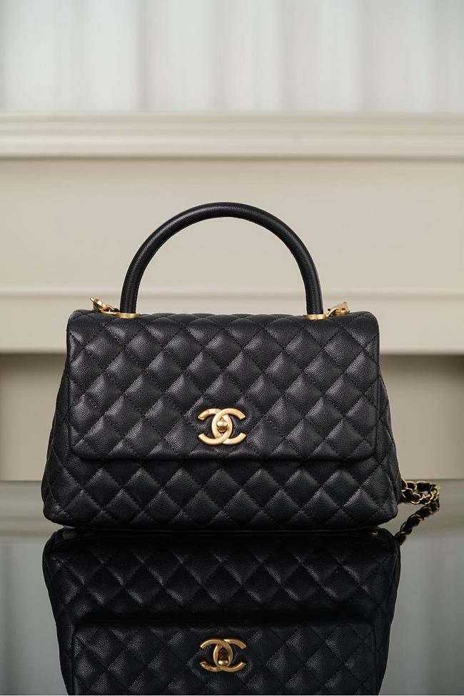 Chanel Coco Handle Flap Quilted Black 18x29x12 - 1