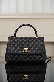 Chanel Coco Handle Flap Quilted Black 18x29x12 - 1