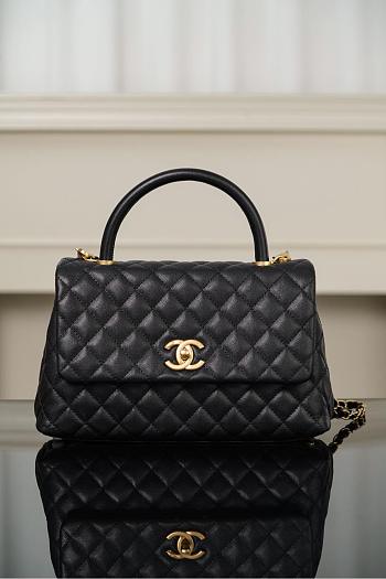 Chanel Coco Handle Flap Quilted Black 18x29x12