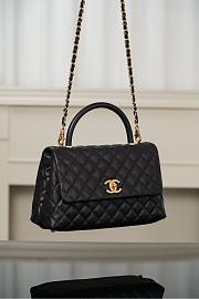 Chanel Coco Handle Flap Quilted Black 18x29x12 - 6